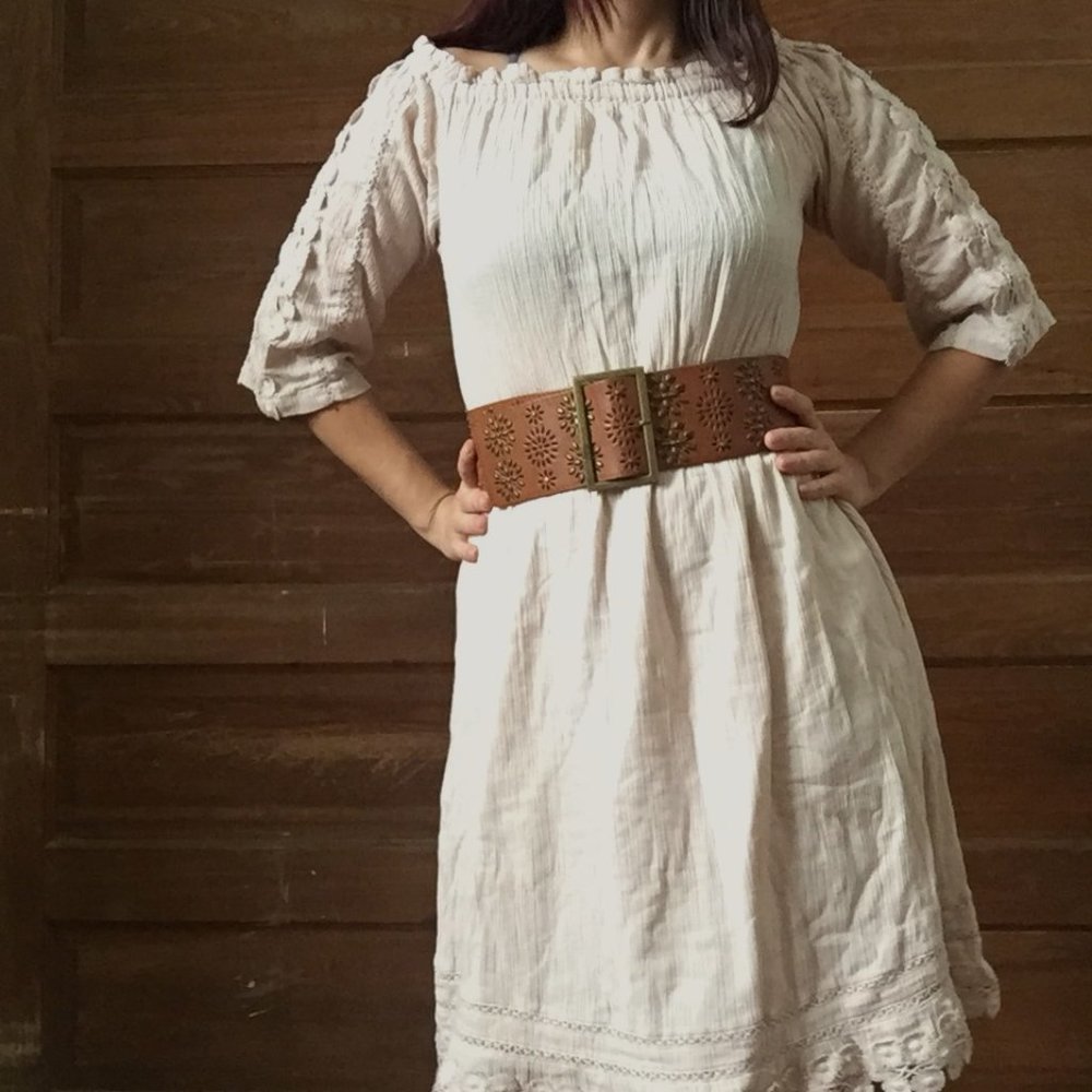 Topshop Off the Shoulder Romantic Peasant Dress